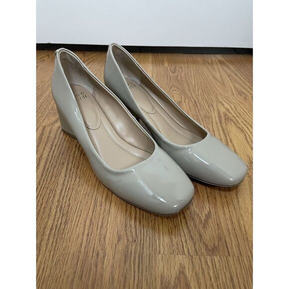 Donald J. Pliner Nude patent leather square toe pump heels size 9 - Picture 5 of 11